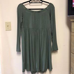Off-The-Shoulder Sage Dress